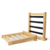 Open 4 layer earring rack showing display slots