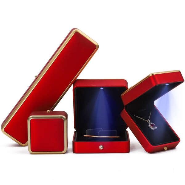 luxury LED jewelry organizer box with light for bracelet necklace earrings ring - retail display