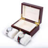 custom logo wooden watch box with pillow jewelry packaging - detail view