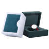 clamshell luxury watch box with custom material packaging - front view