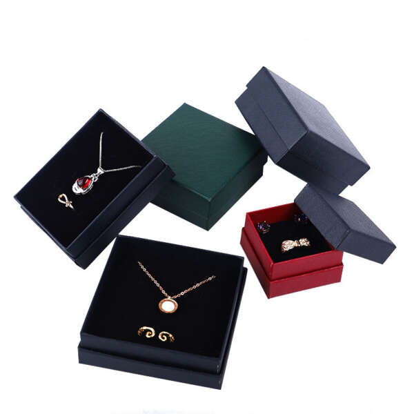 twill check cardboard bracelet necklace jewelry gift box - custom logo option