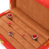 orange microfiber leather jewelry storage box for stud bracelet ring view 6