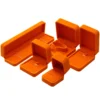 orange custom logo ring jewelry packaging box - front view