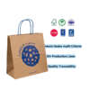 kraft shopping paper bag with handle for small product packaging front view