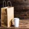 brown kraft Christmas shopping gift paper bag with custom printing view 3