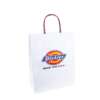 recyclable brown kraft paper bag with handles and logo print view 1