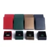 twill check cardboard bracelet necklace jewelry gift box - front view