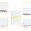 Wholesale gold white rope handle gift bag for custom paper packaging orders