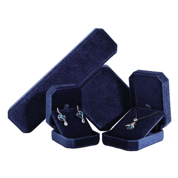 Navy Korean style jewelry box for pendant packaging