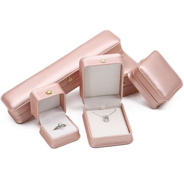 rose gold crown leather jewelry box for bracelet pendant necklace ring - retail display