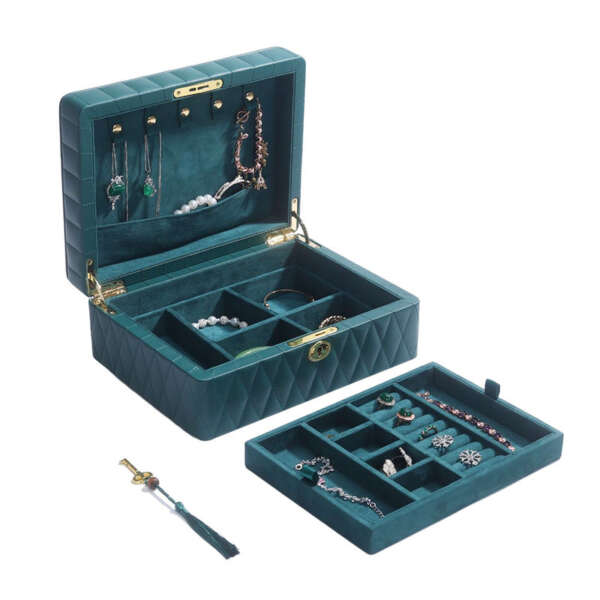 portable PU leather jewelry packing box for earrings and studs view 1