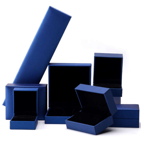 custom logo paper jewelry box for earrings necklace pendant ring - detail view