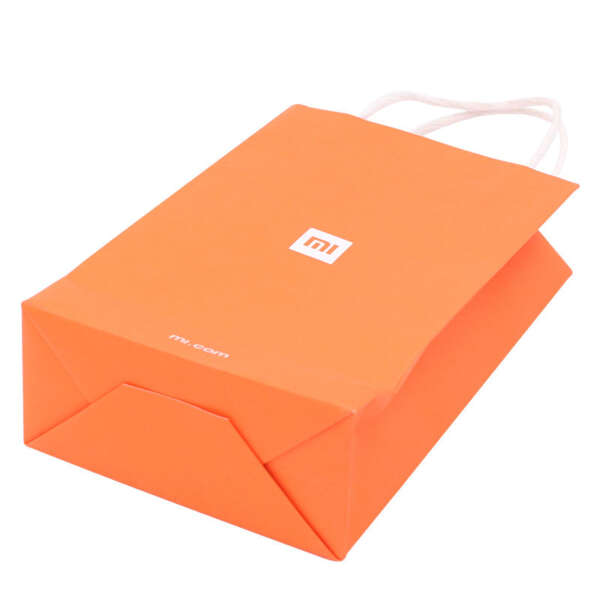 brown twist handle food paper bag sample showing twist handle, logo printing and bottom gusset options