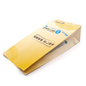 white or kraft paper flexo print air sickness treat paper bag with logo printing detail