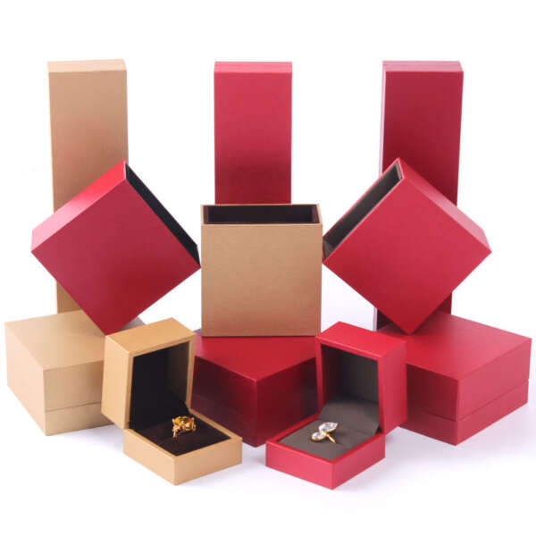 custom cardboard jewelry storage box for bracelet necklace ring view 2