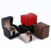 solid color PU leather flip watch box for mechanical watch travel case - custom logo option