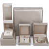 gold PU leather jewelry box with sponge insert for necklace ring - custom logo option