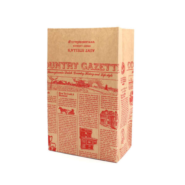recycled newspaper style handle paper bag for retail packaging view 1