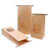 greaseproof brown white kraft food paper bag with window and tin tie image 1