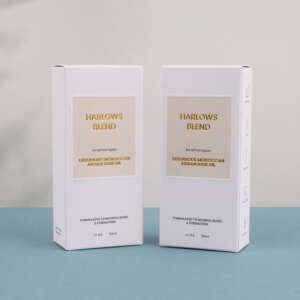 eco friendly white rectangular custom logo paper box - front view