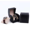 solid color PU leather flip watch box for mechanical watch travel case - product presentation