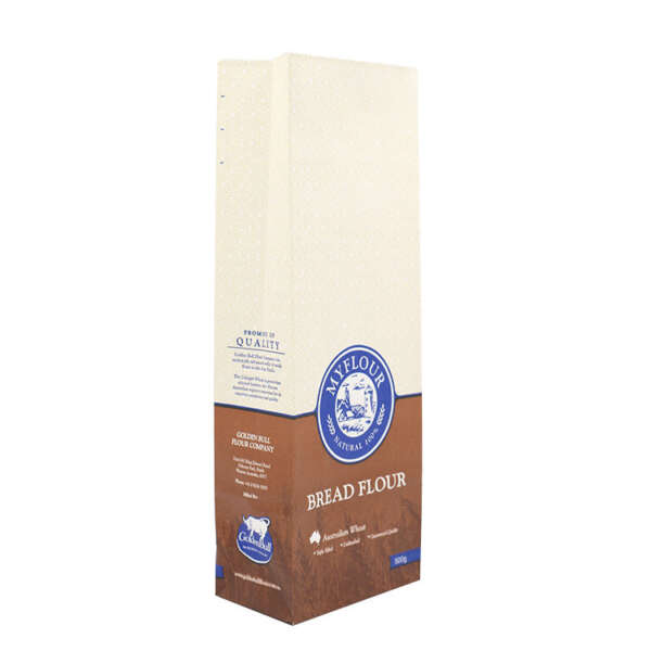 kraft paper bread wheat flour packaging bag with logo view 1