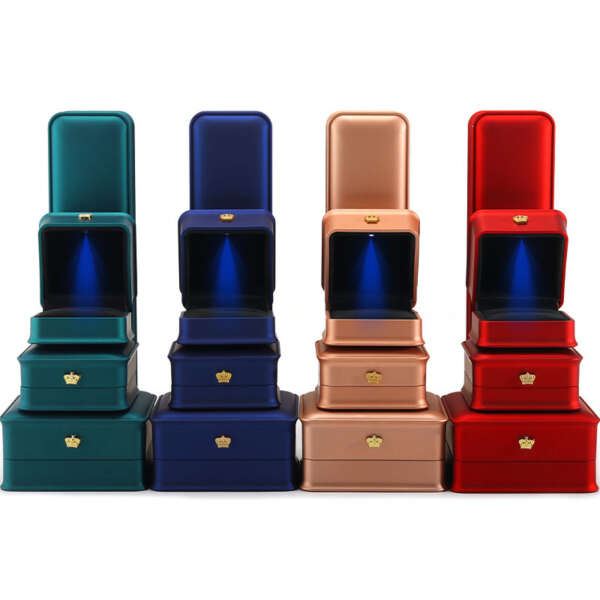 luxury crown LED jewelry box for bracelet necklace ring view 1