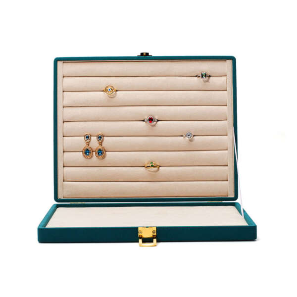PU leather treasure chest jewelry storage box for necklace ring bracelet view 3