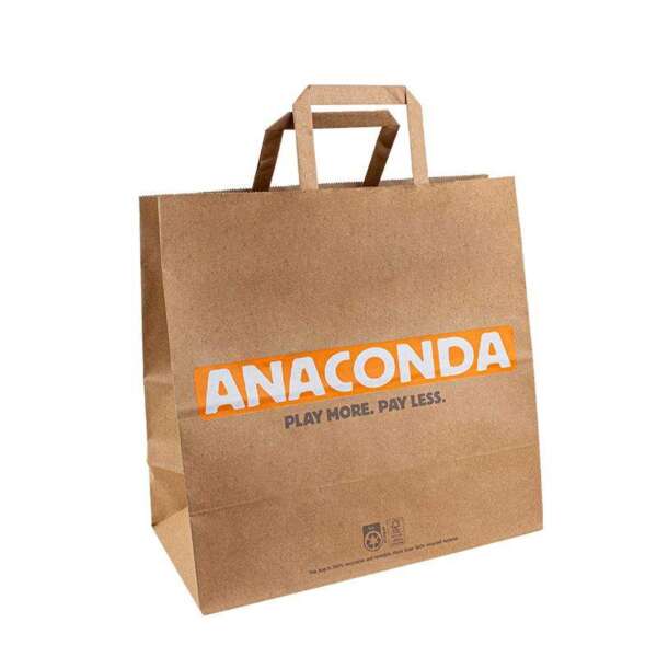 luxury recyclable kraft shopping bag with logo for food view 1