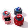 luxury round flower drawer ring jewelry gift box - detail view