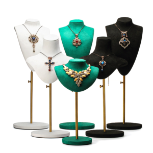 Retractable white necklace display stand for jewelry props
