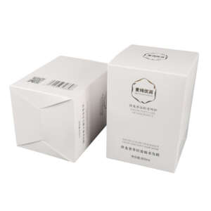 white small skin care cosmetic paper box packaging - open display view