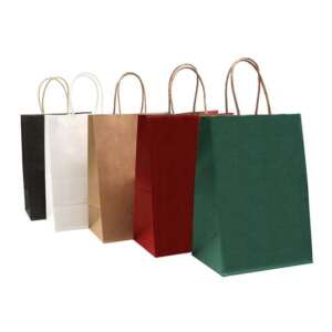 custom colored wedding gift paper bag for party favor retail packaging image 2