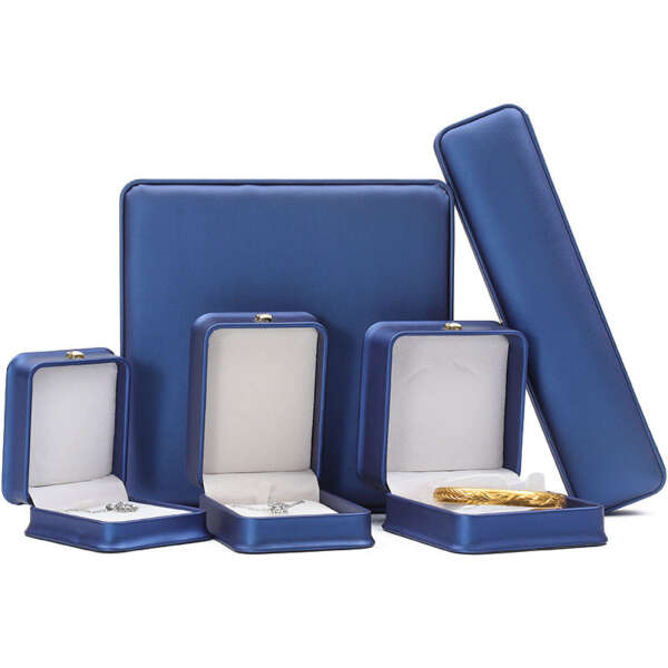 crown style leather jewelry box for bracelet pendant necklace ring - front view