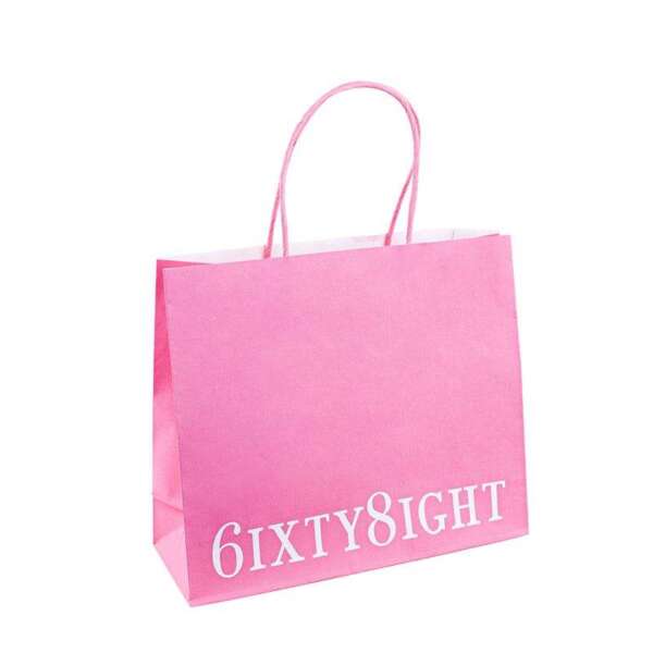 flexo printed recyclable kraft paper shopping bag for supermarket use view 1