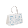 eco kraft rope handle shopping bag showing rope handles, flat small format options and custom print support