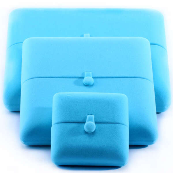 luxury sky color jewelry packaging box for bracelet earrings necklace ring - custom logo option