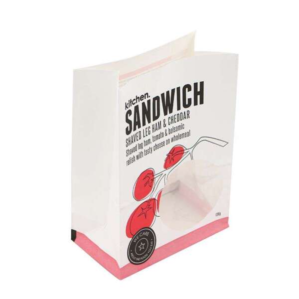 food grade kraft paper bag with clear window and custom logo - bulk packaging use