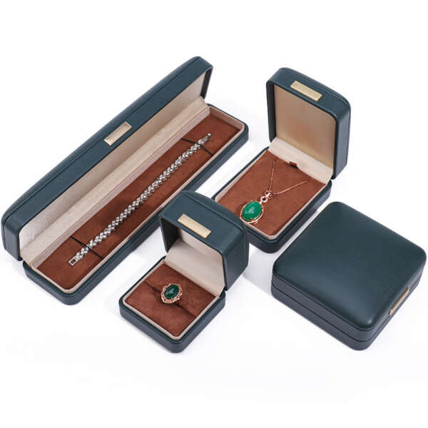 leather jewelry gift display box for bracelet necklace ring earrings - custom logo option
