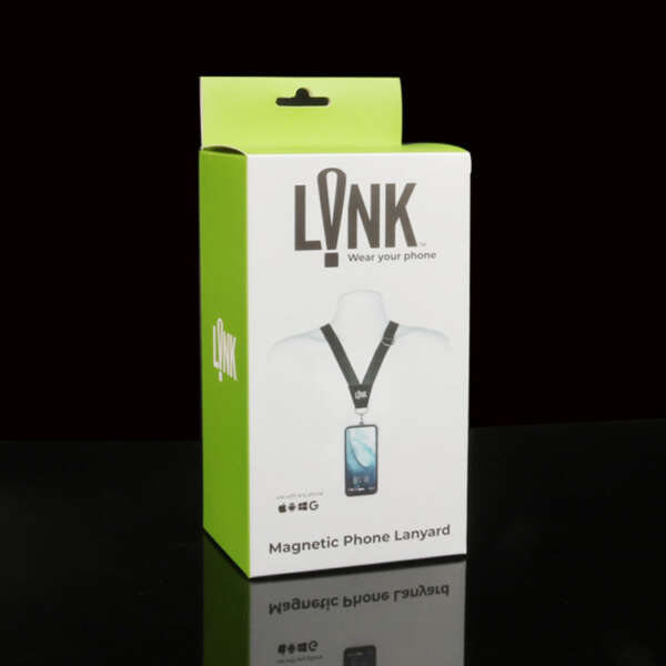 printed phone case charger paper box with hanging window - front view