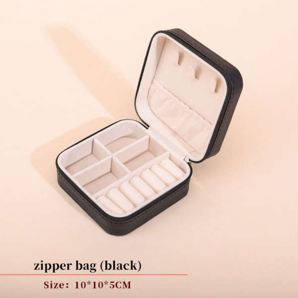 leather travel jewelry storage box for stud earrings necklace ring set - custom logo option