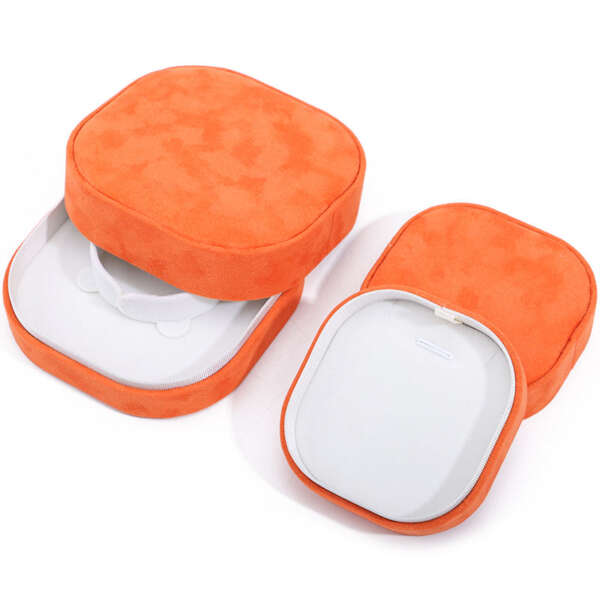 orange portable square jewelry storage box for bracelet necklace ring - custom logo option