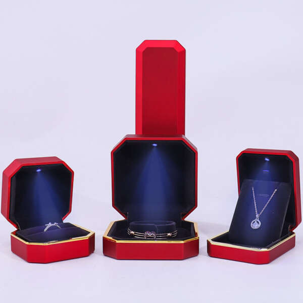 custom painted LED jewelry box for bracelet earrings necklace ring - front view
