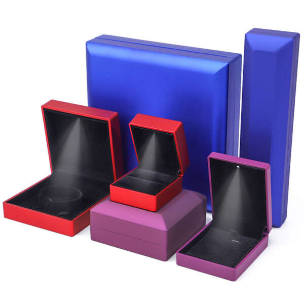 custom LED ring jewelry box for stud earrings necklace bracelet - front view
