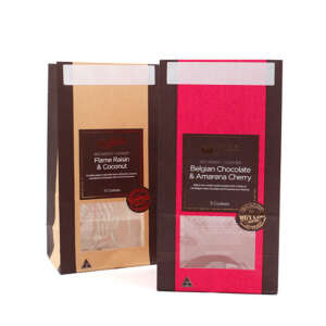 Custom brown kraft food delivery paper bag for food delivery, takeaway restaurants, cafes and meal packaging