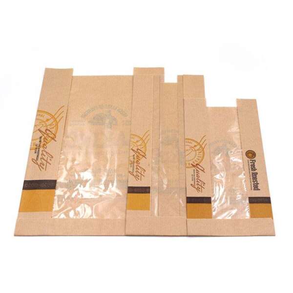 Wholesale laminated stand up kraft toast bag for custom paper packaging orders