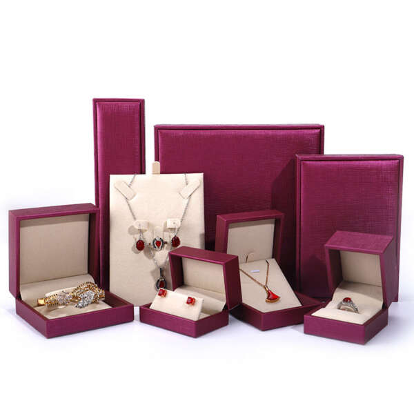 custom logo leather jewelry set box for necklace earrings ring view 1