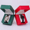 square flip PU leather travel watch box for men and women watches - detail view