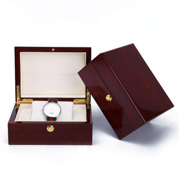 custom logo wooden watch box with pillow jewelry packaging - retail display