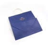 blue color printed wide base handle paper packing bag view 5